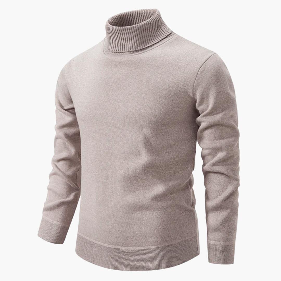 Men's sweater with turtleneck and long sleeves