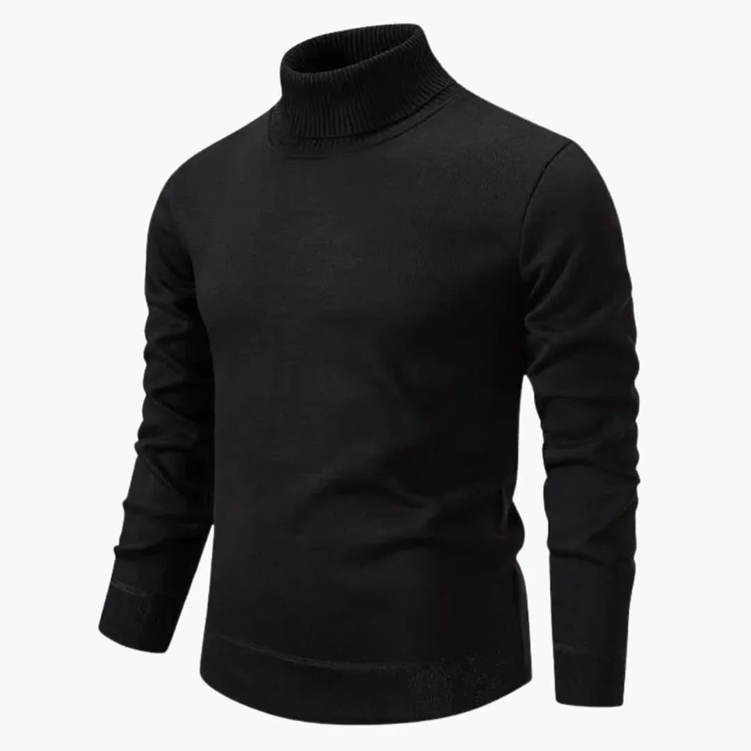 Men's sweater with turtleneck and long sleeves