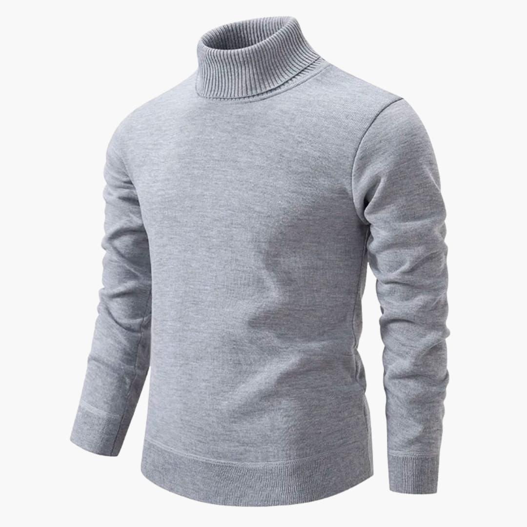 Men's sweater with turtleneck and long sleeves