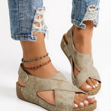 Women's Orthopedic Sandals with Platform Sole and Wedge Heel
