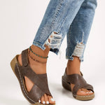 Women's Orthopedic Sandals with Platform Sole and Wedge Heel