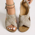 Women's Orthopedic Sandals with Platform Sole and Wedge Heel