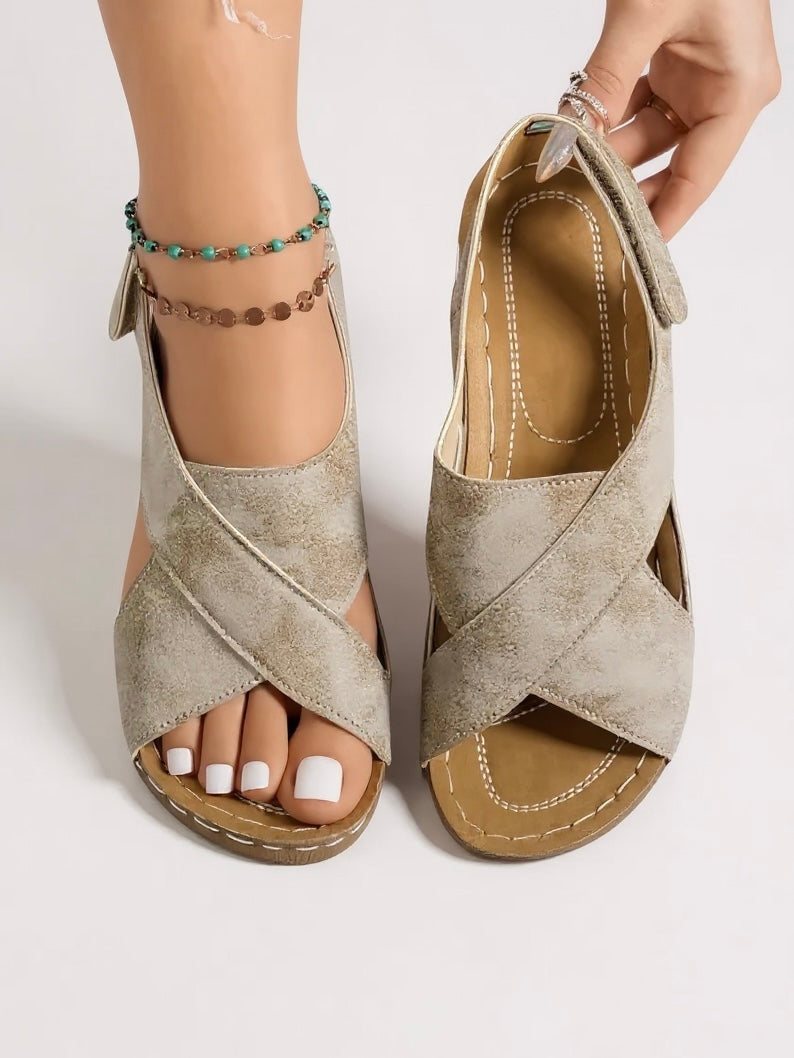 Women's Orthopedic Sandals with Platform Sole and Wedge Heel