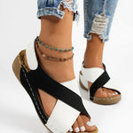Women's Orthopedic Sandals with Platform Sole and Wedge Heel