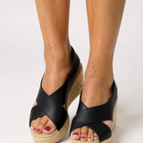 Women's Wedge Sandals with Espadrille Sole and Adjustable Strap