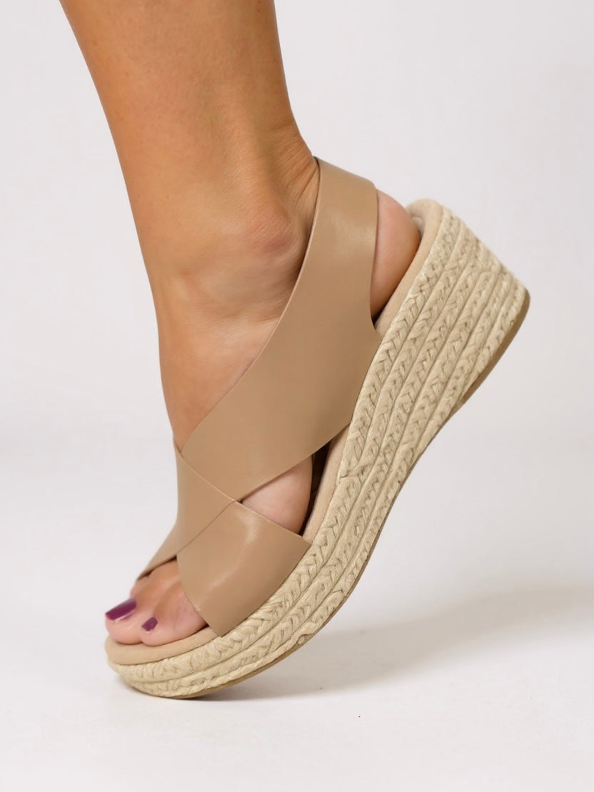 Women's Wedge Sandals with Espadrille Sole and Adjustable Strap