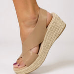 Women's Wedge Sandals with Espadrille Sole and Adjustable Strap
