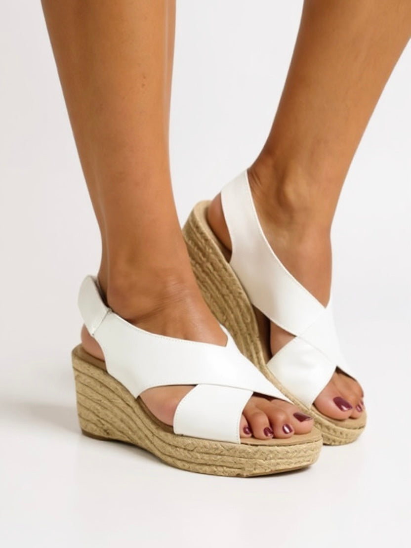Women's Wedge Sandals with Espadrille Sole and Adjustable Strap