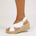 Women's Wedge Sandals with Espadrille Sole and Adjustable Strap
