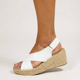 Women's Wedge Sandals with Espadrille Sole and Adjustable Strap