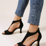 Women's Orthopedic Sandals with Block Heel and Cutout Design