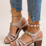 Women's Orthopedic Sandals with Block Heel and Cushioned Insole