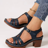 Women's Orthopedic Sandals with Block Heel and Cushioned Insole