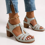 Women's Orthopedic Sandals with Block Heel and Cushioned Insole
