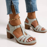 Women's Orthopedic Sandals with Block Heel and Cushioned Insole