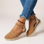 Womens Orthopedic Sandals with Woven Upper and Platform Sole