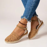 Womens Orthopedic Sandals with Woven Upper and Platform Sole
