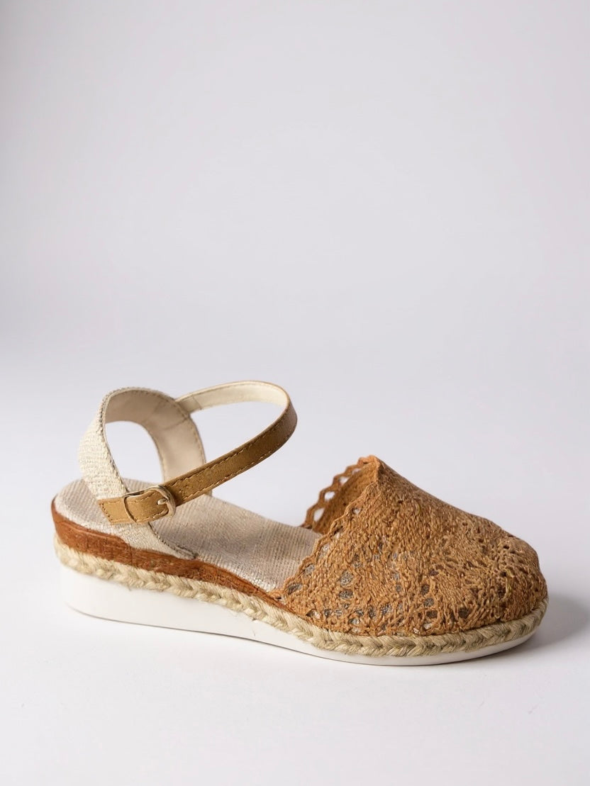Womens Orthopedic Sandals with Woven Upper and Platform Sole