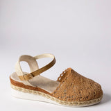 Womens Orthopedic Sandals with Woven Upper and Platform Sole