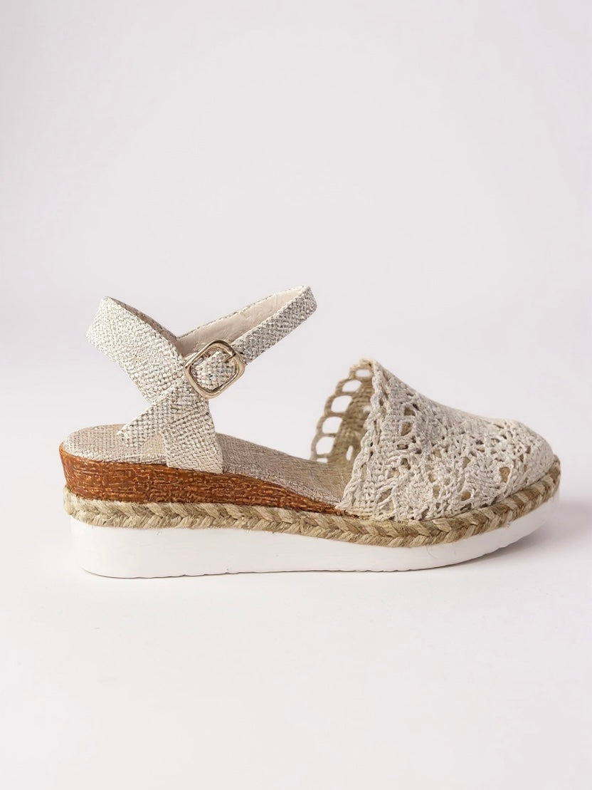 Womens Orthopedic Sandals with Woven Upper and Platform Sole