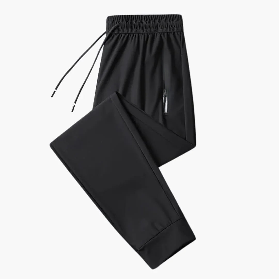 Men's Jogging Pants with Drawstring Waist and Zipper Pockets