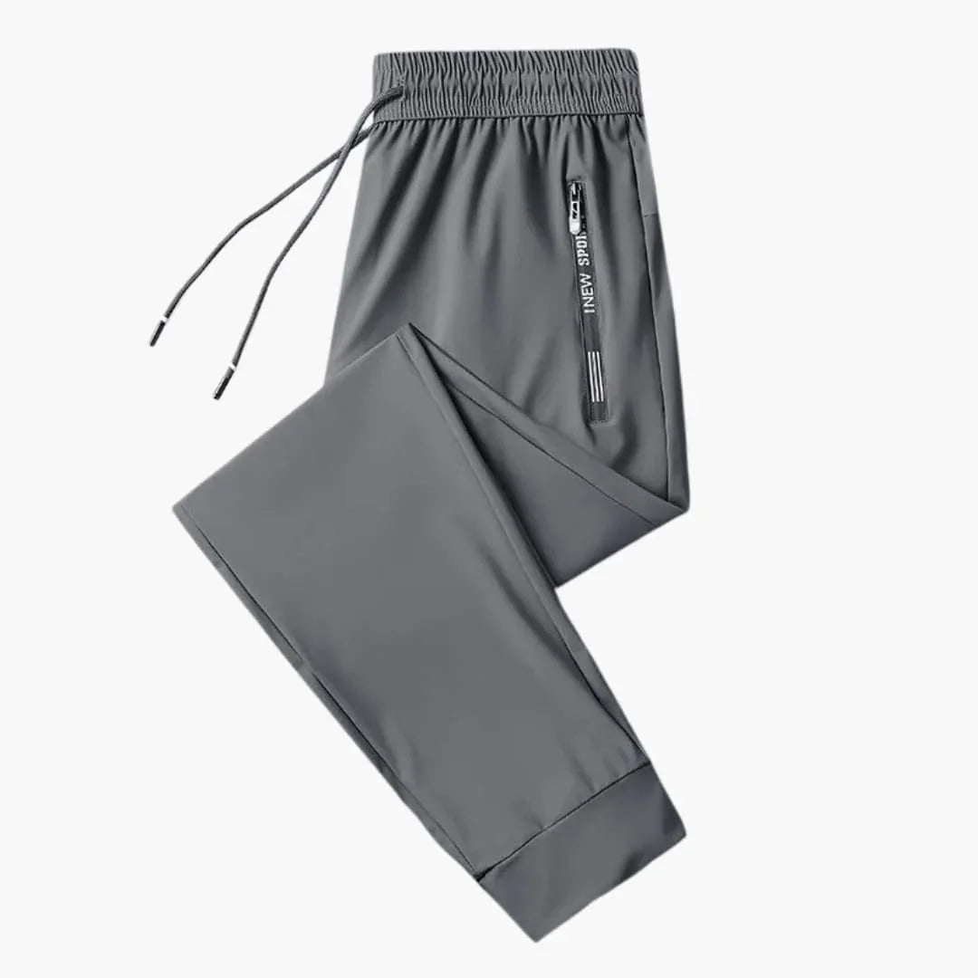 Men's Jogging Pants with Drawstring Waist and Zipper Pockets