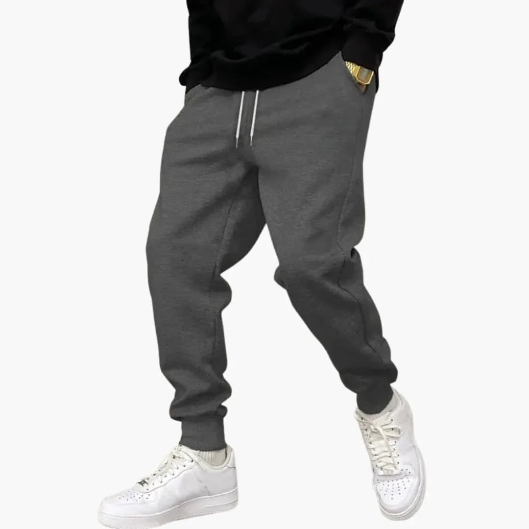 Men's Jogging Pants with Los Angeles Print and Drawstring Waist