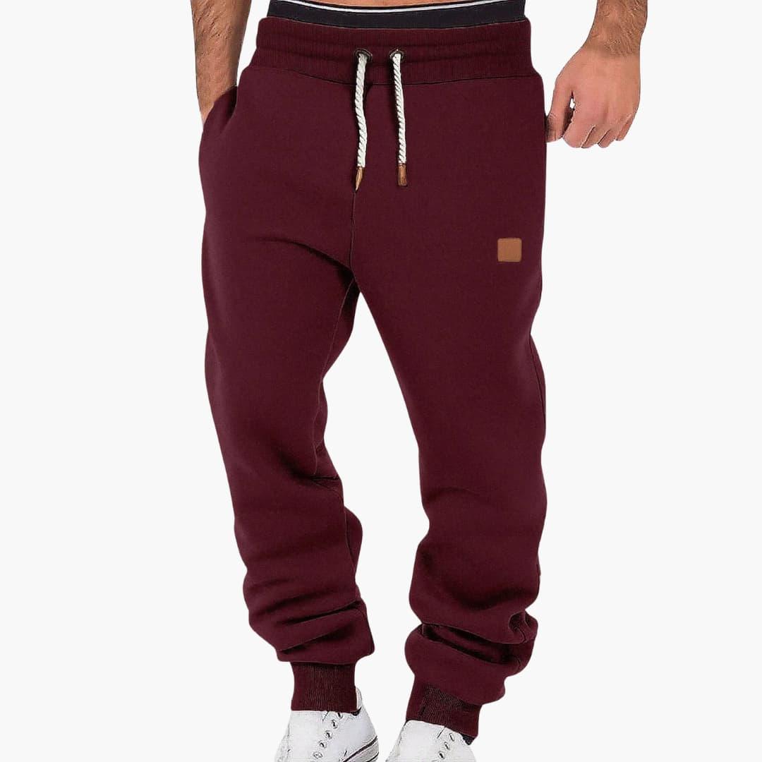 Men's Jogging Pants with Pockets and Drawstring Waistband