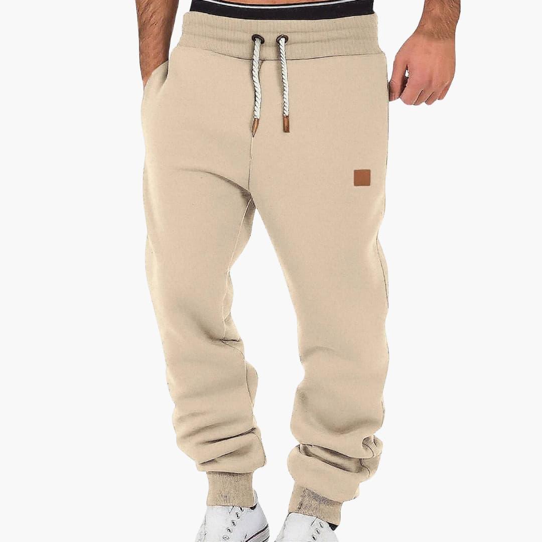 Men's Jogging Pants with Pockets and Drawstring Waistband