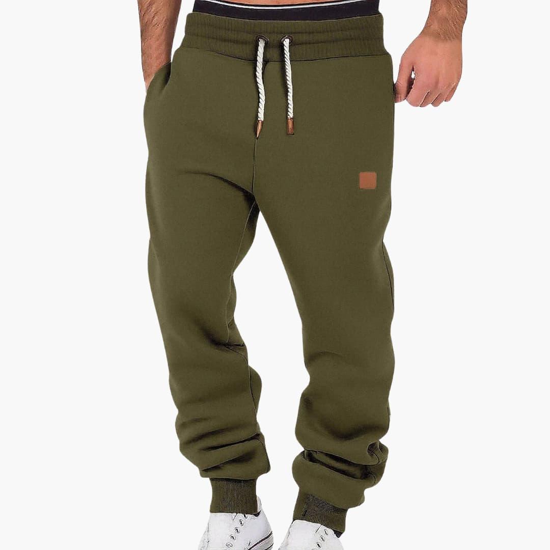 Men's Jogging Pants with Pockets and Drawstring Waistband