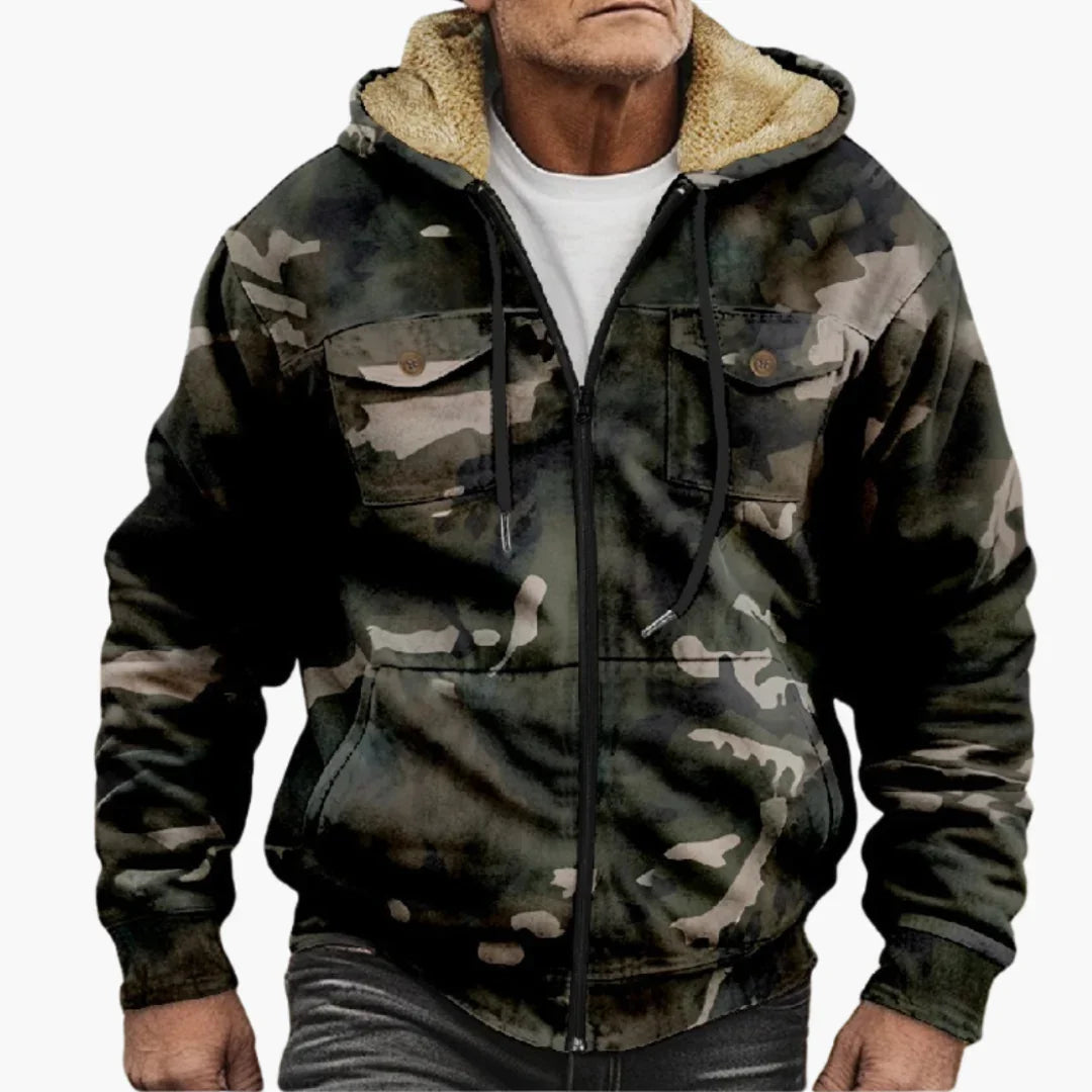 Bavane | Men's Hooded Jacket with Camouflage Pattern