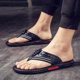 Men's Leather Sandals with Open Toe and Adjustable Straps