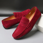 Men's Loafers with Suede Upper and Cushioned Insole