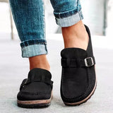 Men's Orthopedic Loafers with Suede Upper and Buckle Strap