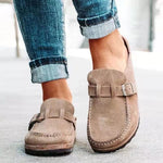 Men's Orthopedic Loafers with Suede Upper and Buckle Strap