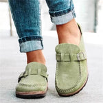 Men's Orthopedic Loafers with Suede Upper and Buckle Strap