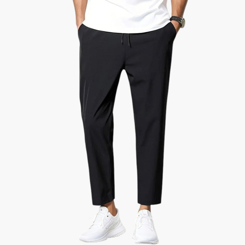 Men's Pants with Elastic Waistband and Adjustable Drawstring