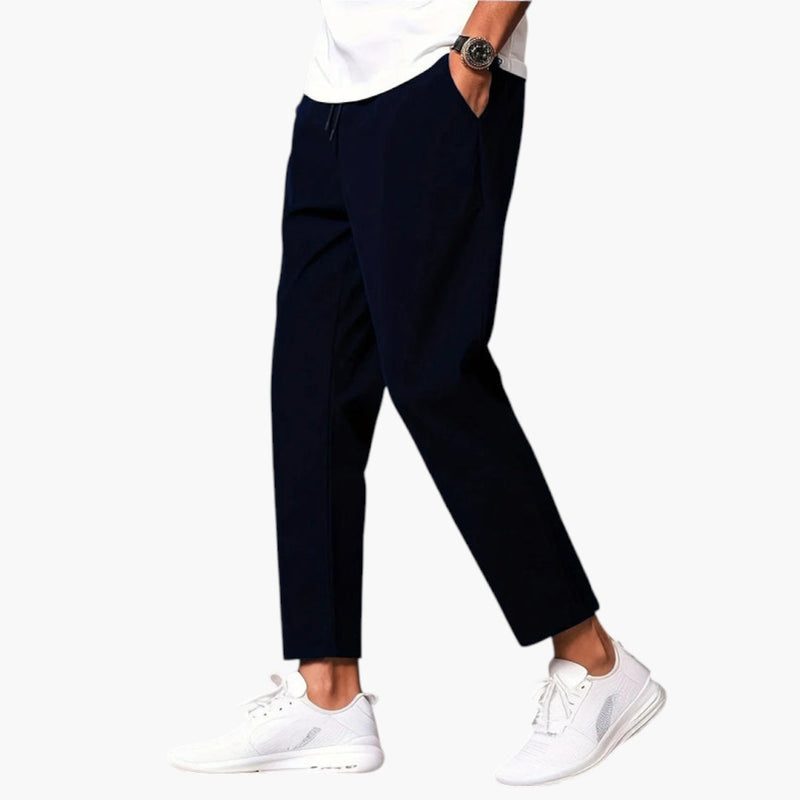 Men's Pants with Elastic Waistband and Adjustable Drawstring