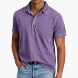 William | Men's Polo Shirt with Button Placket and Short Sleeves