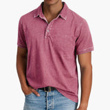 William | Men's Polo Shirt with Button Placket and Short Sleeves