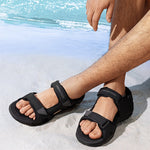 Men's Sandals Hook with Loop Closure and Rubber Sole