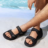 Men's Sandals Hook with Loop Closure and Rubber Sole