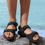 Men's Sandals Hook with Loop Closure and Rubber Sole