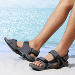 Men's Sandals Hook with Loop Closure and Rubber Sole