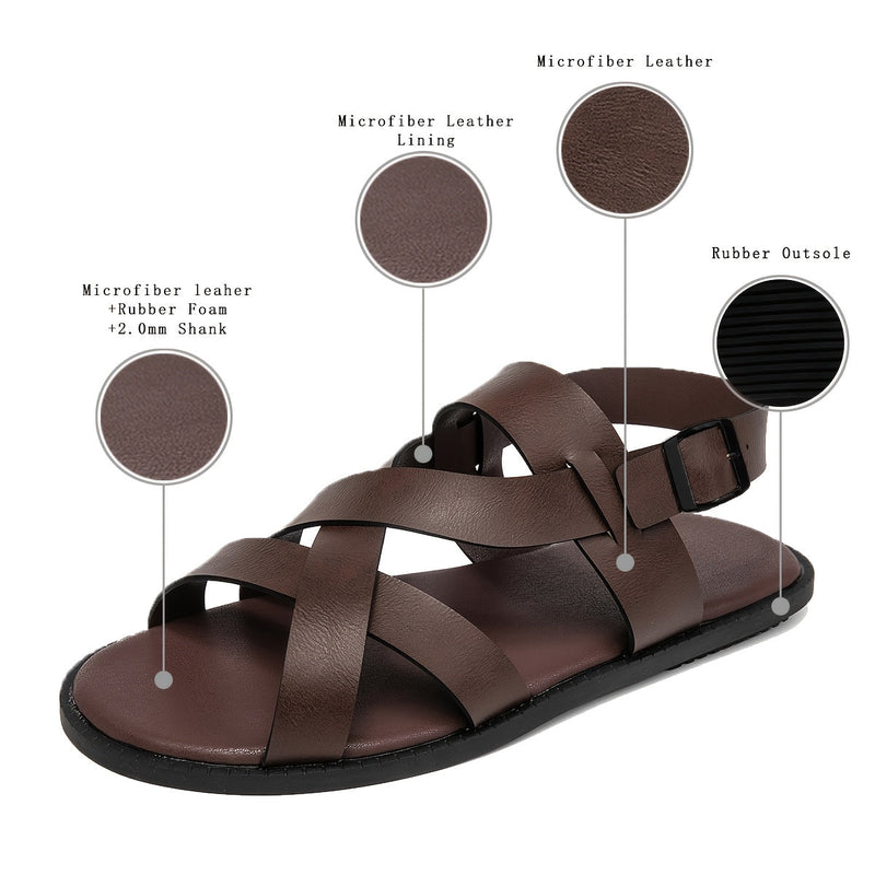 Men's Sandals with Adjustable Back Strap and Slip On Design
