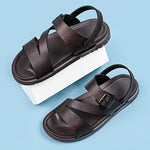 Men's Sandals with Cross Strap and Slip On