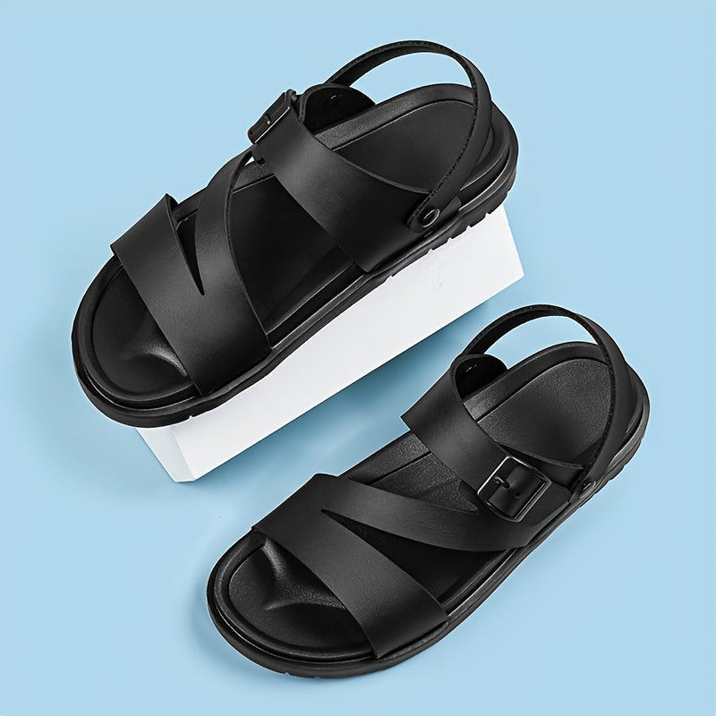 Men's Sandals with Cross Strap and Slip On