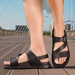 Men's Sandals with Cross Strap and Slip On