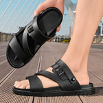 Men's Sandals with Cross Strap and Slip On