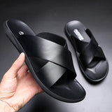 Men's Sandals with Cross Straps and Antislip Sole